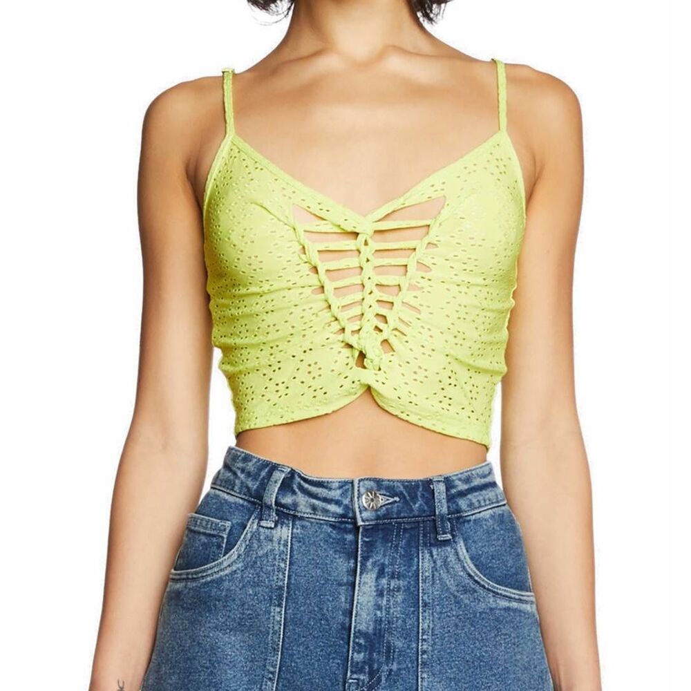 Current Mood Pointelle Crop Tank